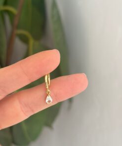 Damla Gold Halka Tekli küpe