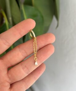 Two Chains Gold Halka tekli küpe