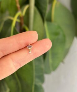Pure Mor Gold sallantılı Çelik Piercing