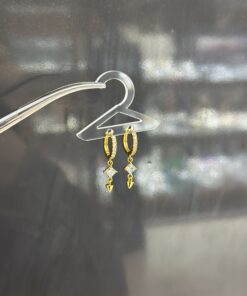 Stella Taşlı Gold Küpe