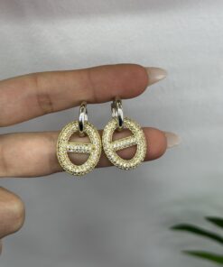 Çift renk charm küpe