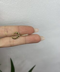 Baget Taşlı Gold Halka Piercing