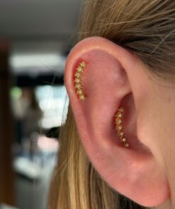 Yıldızlı Gold Çelik Piercing
