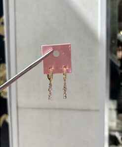 Taşlı Gold Küpe