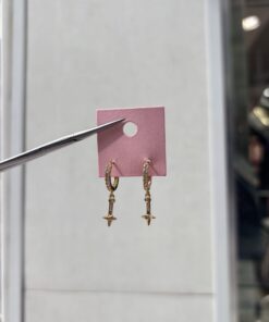 Taşlı Gold Küpe