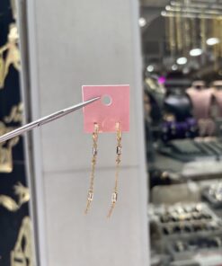 Çift Taşlı Zincir Küpe