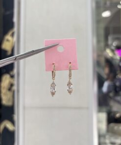 Taşlık Gold Halka Küpe