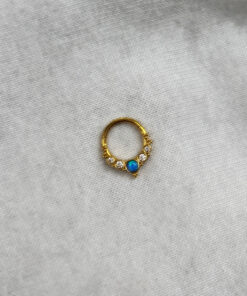 Mavi Taşlı Daith Piercing