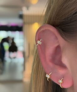 Baget Taşlı Halka Piercing