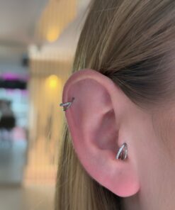Taşlı İkili Halka Piercing