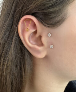 Kurdele Model Sallanıtılı Hidden Helix Titanyum Gold Piercing