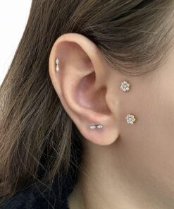 Markiz Kesim Çift Taşlı Model Titanyum Piercing