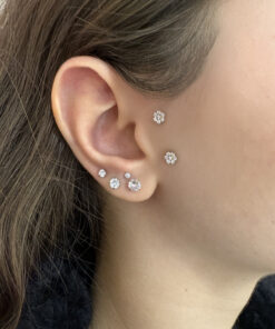 Gold Pırlanta Titanyum Piercing