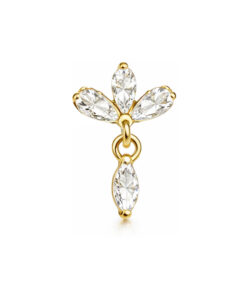 Lotus Yaprak Sallantılı Model Gold Titanyum Piercing