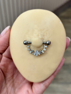 İç İçe Halka Silver Nipple Piercing