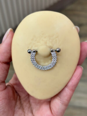 Taşlı Halka Silver Nipple Piercing
