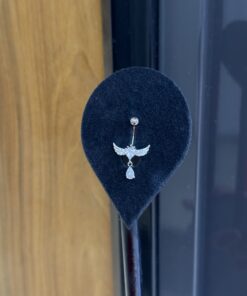 Kanatlı Taş Sallantılı Silver Çelik Göbek Piercing
