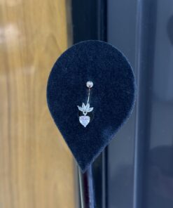 Kanatlı Kalp Silver Göbek Piercing