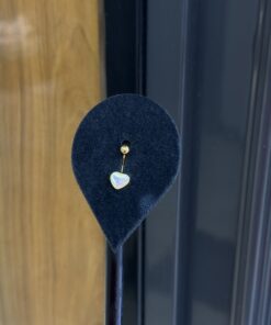 Sedefli Kalp Gold Çelik Göbek Piercing
