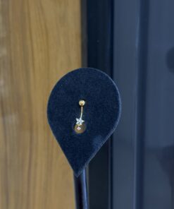 Taş Sallantılı Kelebek Gold Çelik Göbek Piercing