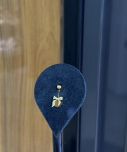 Taşlı Kurdele Silver Çelik Göbek Piercing - gold