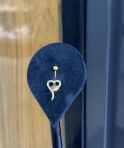 Yılanlı Kalp Gold Çelik Göbek Piercing