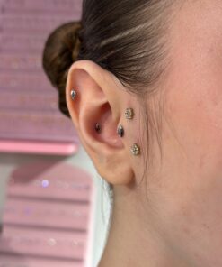 Metalik Silver Titanyum Piercing