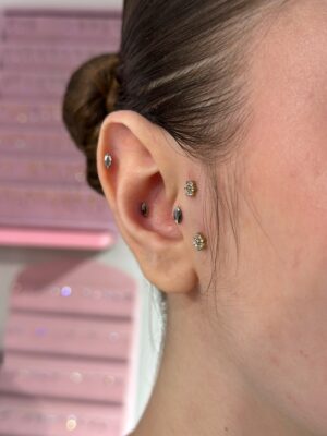 Metalik Silver Titanyum Piercing