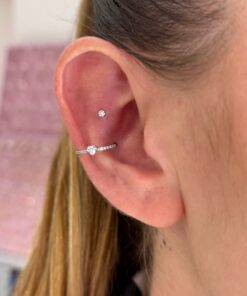 Kalpli Tam Tur Silver Titanyum Halka Piercing