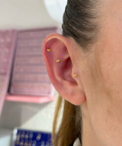 Mini Kalp Gold Titanyum Piercing