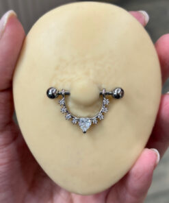 Kalpli Silver Çelik Nipple Piercing