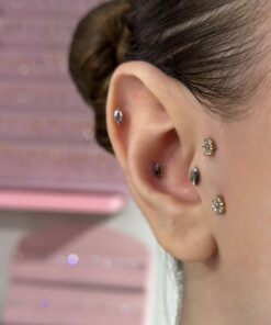 Metalik Silver Titanyum Piercing