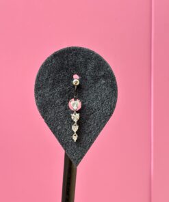 Kalpli Sallantılı Gold Titanyum Göbek Piercing