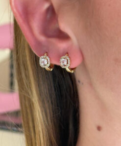 Çerçeveli Tektaş Küpe