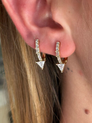 Ters Üçgen Halka Küpe