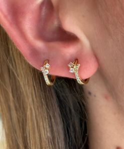 İki Taşlı Halka Küpe