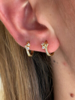 İki Taşlı Halka Küpe