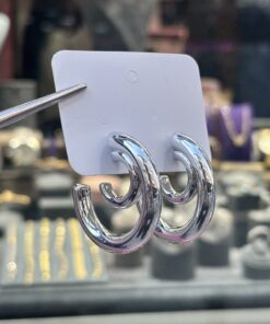 Çift Halka Silver Küpe