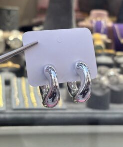 Kıvrımlı Silver Halka Küpe