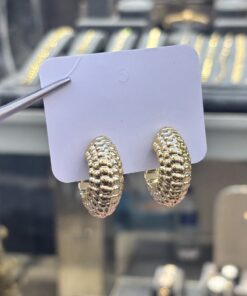 Dökümlü Halka Gold Küpe