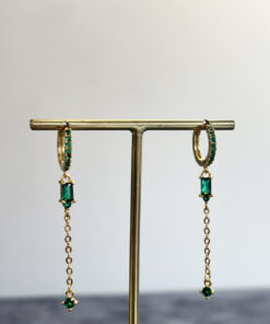 Yeşil Sallantılı Küpe