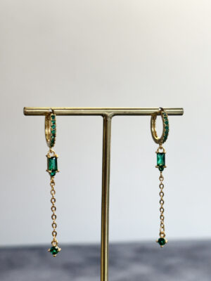 Yeşil Sallantılı Küpe