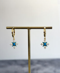 Mavi Kar Tanesi Sallantılı Küpe