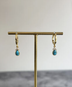 Mavi Sallantılı Vintage Küpe