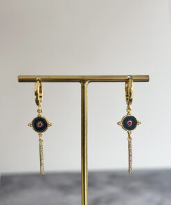 Pembe Detaylı Sallantılı Küpe