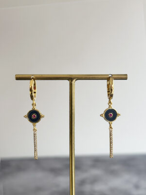 Pembe Detaylı Sallantılı Küpe