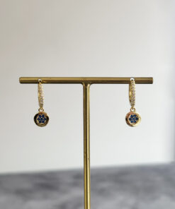 Lacivert Detaylı Sallantılı Küpe