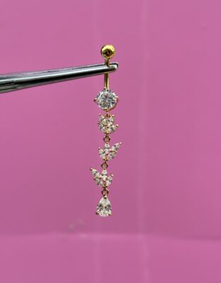 Salkım Gold Göbek Piercing