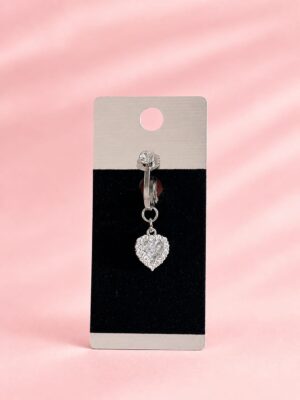 Sıkıştırmalı Taşlı Kalp Göbek Piercing
