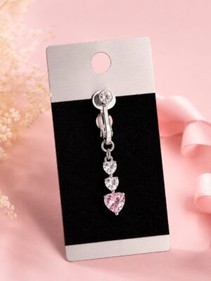Sıkıştırmalı Pink Heart Göbek Piercing